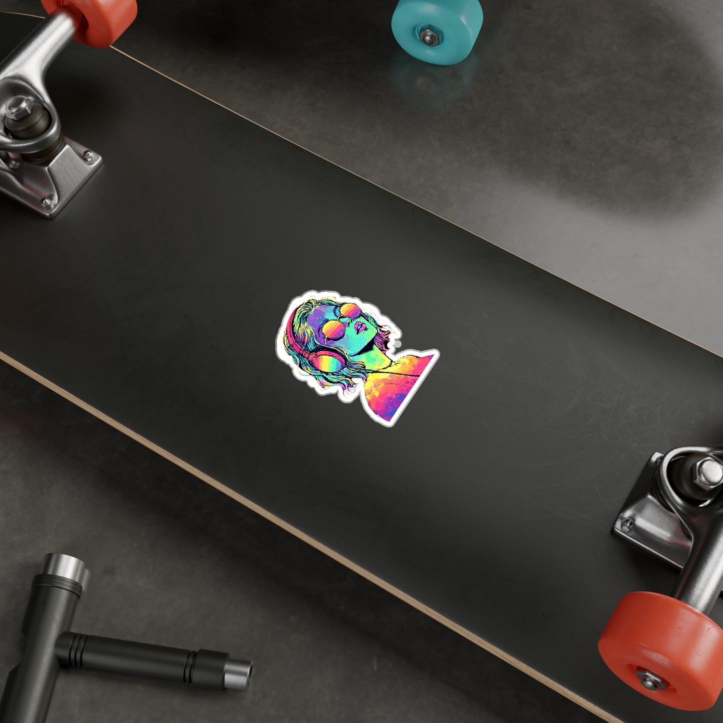 Colorful Music Lover Kiss-Cut Sticker β Retro Rainbow Vibes