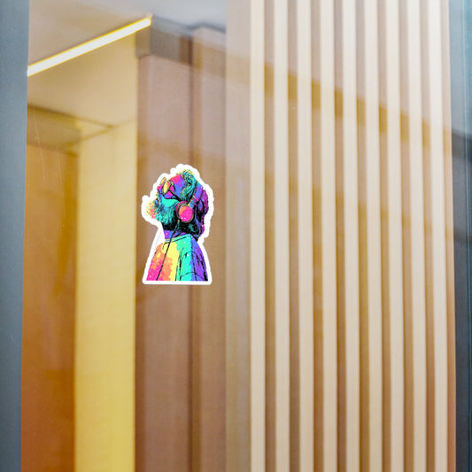 Colorful Music Lover Kiss-Cut Sticker – Retro Vibes for Creatives