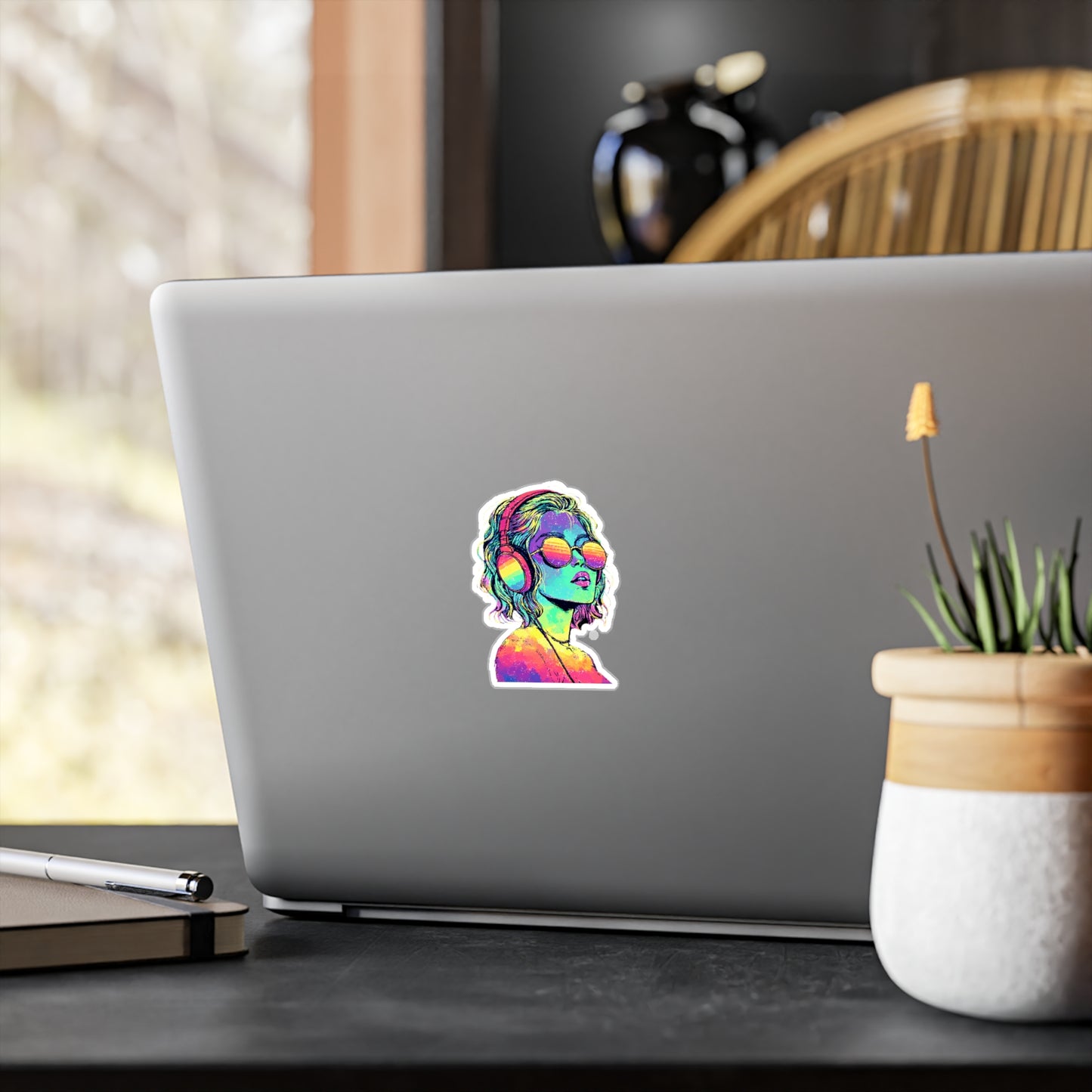 Colorful Music Lover Kiss-Cut Sticker β Retro Rainbow Vibes