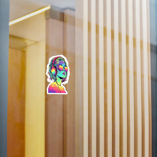 Colorful Music Lover Kiss-Cut Sticker – Retro Rainbow Vibes