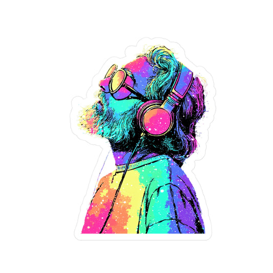 Colorful Music Lover Kiss-Cut Sticker – Retro Vibes for Creatives