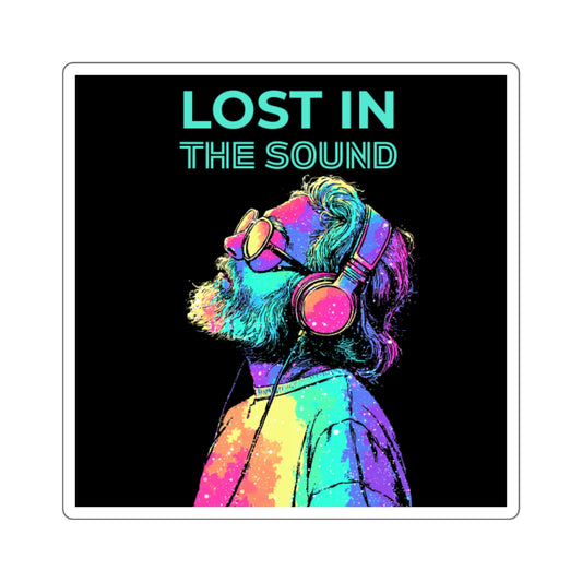Lost in the Sound Sticker – Colorful Retro Music Vibes