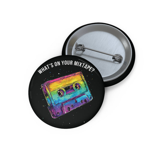 What’s on Your Mixtape? Pin Button – Retro Music Lover Accessory