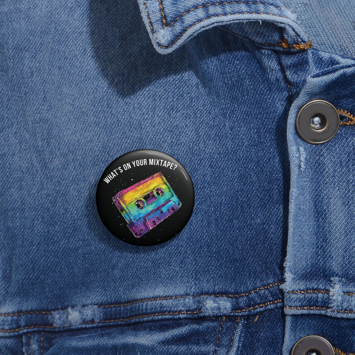 What’s on Your Mixtape? Pin Button – Retro Music Lover Accessory