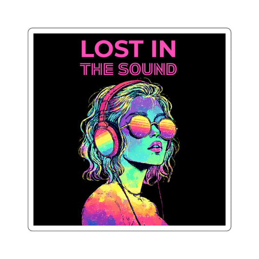 Lost in the Sound Sticker – Colorful Retro Music Vibes